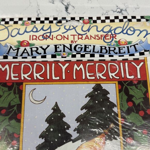 Mary Engelbreit Merrily Sledding Christmas Iron On Transfer #6543 ME 1990 NOS - Picture 7 of 12